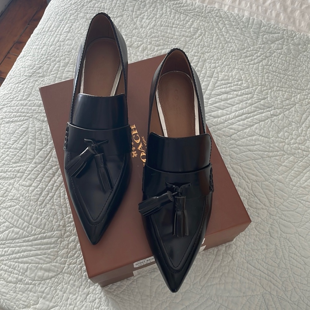 Coach Black Tassel Heels